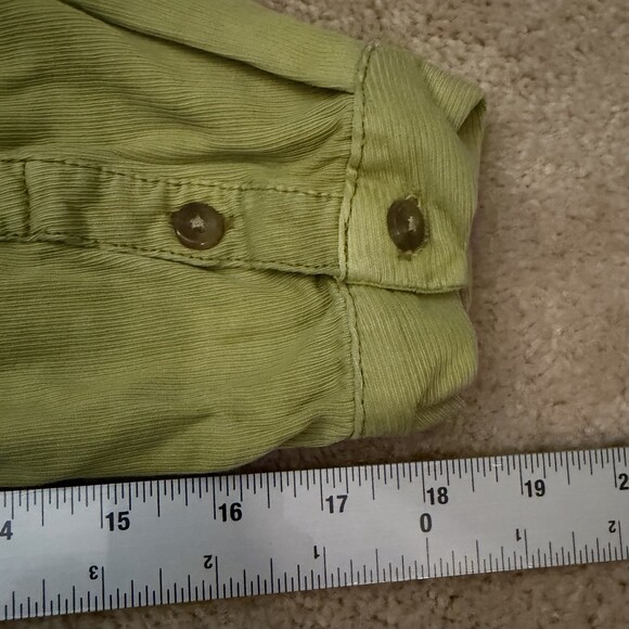 Anthropologie Pilcro Womens Button Down Shirt Green Long Sleeve Pocket Size M - Picture 9 of 9